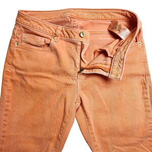 MICHAEL KORS Womens Peach Colored Straight Leg Denim Jeans Size 6 Cotton Blend P